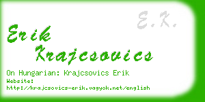 erik krajcsovics business card